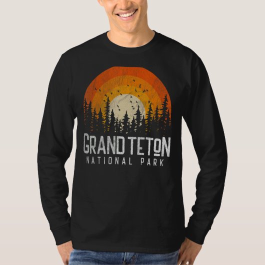 Grand Teton National Park Retro Style 80 T-shirt (Voorkant)