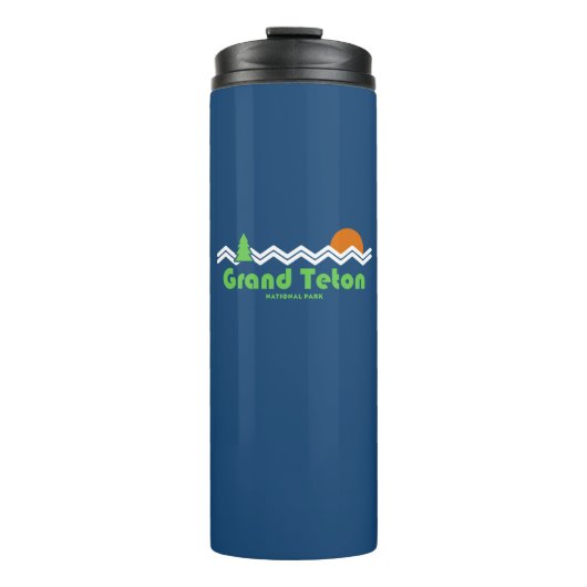 Grand Teton National Park Retro Thermosbeker (Voorkant)