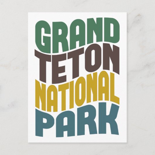 Grand Teton National Park Retro Wave Briefkaart (Voorkant)