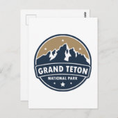 Grand Teton National Park Ronde embleem Briefkaart (Voorkant / Achterkant)