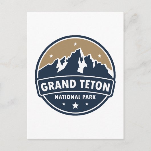 Grand Teton National Park Ronde embleem Briefkaart (Voorkant)
