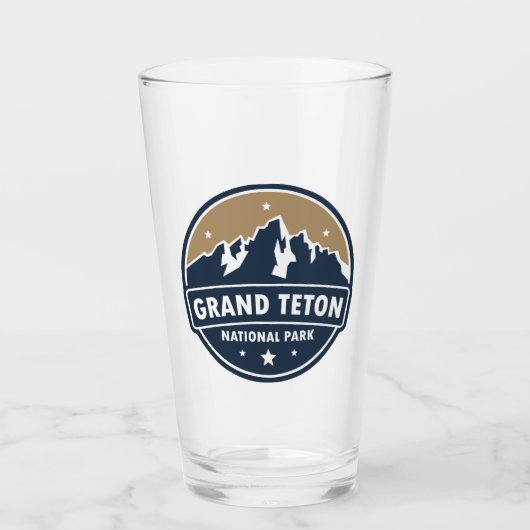 Grand Teton National Park Ronde embleem Glas (Voorkant)