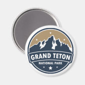 Grand Teton National Park Ronde embleem Magneet (Voorkant / Achterkant)