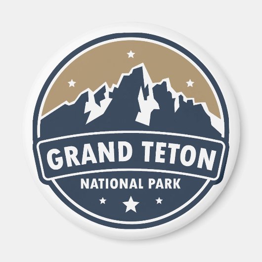 Grand Teton National Park Ronde embleem Magneet (Voorkant)