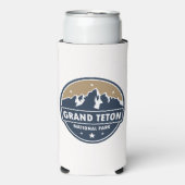 Grand Teton National Park Ronde embleem Seltzer Blikjeskoeler (Seltzer Voorkant)
