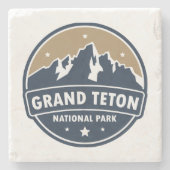 Grand Teton National Park Ronde embleem Stenen Onderzetter (Voorkant)