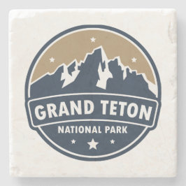Grand Teton National Park Ronde embleem Stenen Onderzetter