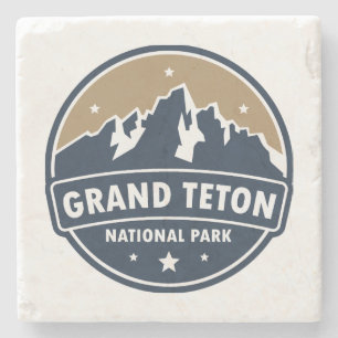 Grand Teton National Park Ronde embleem Stenen Onderzetter