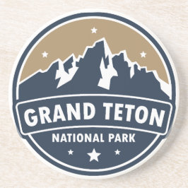 Grand Teton National Park Ronde embleem Zandsteen Onderzetter