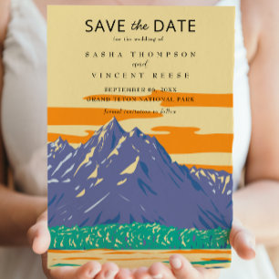 Grand Teton National Park Save the Date Kaart