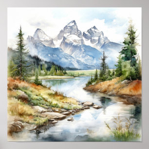 Grand Teton National Park Schilderij Print