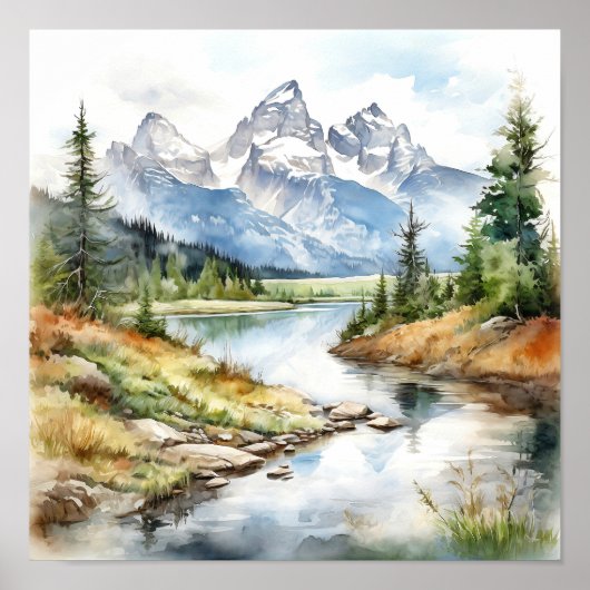 Grand Teton National Park Schilderij Print (Voorkant)