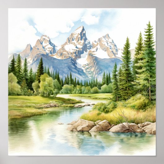 Grand Teton National Park Schilderij Print (Voorkant)