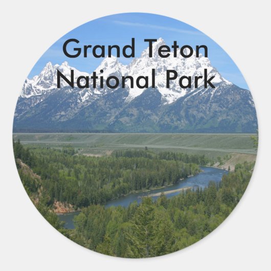 Grand Teton National Park Series 8 Ronde Sticker (Voorkant)