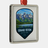 Grand Teton National Park Shield Metalen Ornament (Rechts)