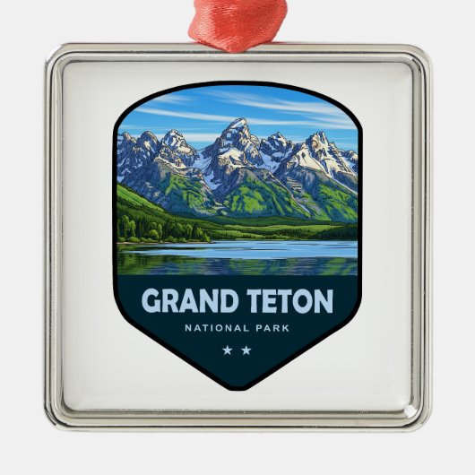 Grand Teton National Park Shield Metalen Ornament (Voorkant)