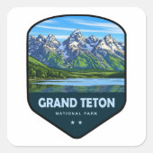 Grand Teton National Park Shield Vierkante Sticker (Voorkant)