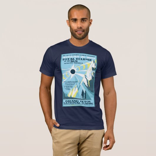 Grand Teton National Park Solar Eclipse Tshirt (Voorkant volledig)
