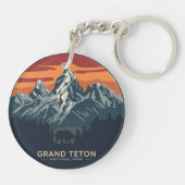 Grand Teton National Park Sunset Sleutelhanger (Achterkant)