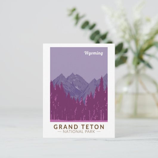 Grand Teton National Park Teton Range Reiskunst Briefkaart (Staand voorkant)