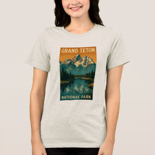 Grand Teton National Park Vintage Badge Tri-Blend Shirt