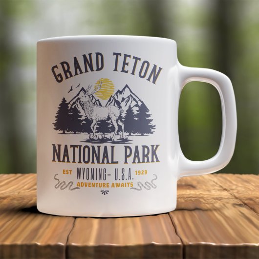 Grand Teton National Park Vintage Landscape Koffiemok
