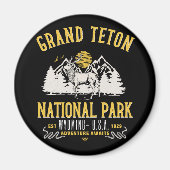 Grand Teton National Park Vintage Landscape Magneet (Voorkant)