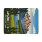 Grand Teton National Park Vintage Magneet (Horizontaal)