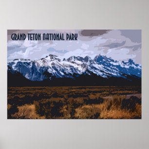 Grand Teton National Park Vintage Poster