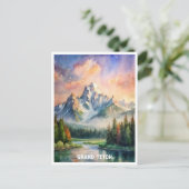 Grand Teton National Park Waterverf Schilderij Briefkaart (Staand voorkant)
