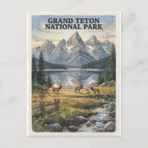 Grand Teton National Park Wyoming Aquarel Briefkaart