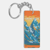 Grand Teton National Park Wyoming Double Sided Sleutelhanger (Voorkant Links)