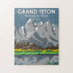 Grand Teton National Park Wyoming  Legpuzzel<br><div class="desc">Ontwerp van de grote teton vectorillustratie. Het park omvat de belangrijkste pieken van het Teton-gebied en de meeste noordelijke delen van de vallei,  het zogenaamde Jackson Hole.</div>