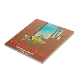 Grand Teton National Park Wyoming Map Tegeltje
