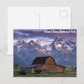 Grand Teton National Park Wyoming Mountains Barn Briefkaart (Voorkant / Achterkant)