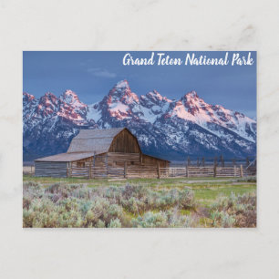 Grand Teton National Park Wyoming Mountains Barn Briefkaart