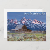Grand Teton National Park Wyoming Mountains Barn Briefkaart (Voorkant / Achterkant)
