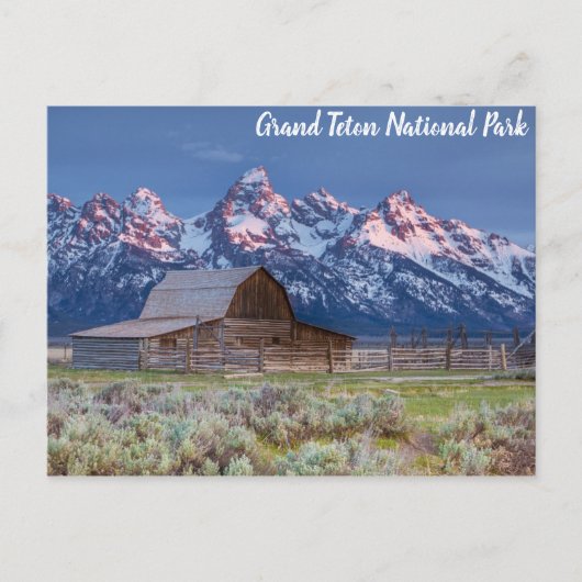 Grand Teton National Park Wyoming Mountains Barn Briefkaart (Voorkant)