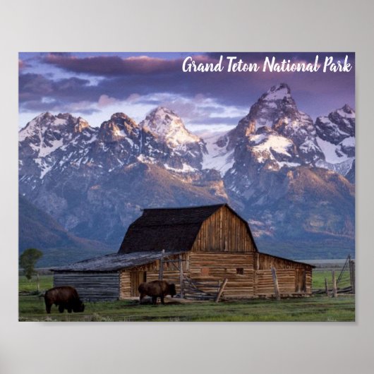 Grand Teton National Park Wyoming Mountains Barn Poster (Voorkant)