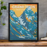 Grand Teton National Park Wyoming  Poster<br><div class="desc">De grote vectorkunstwerk van de Teton in een ontwerp van de vensterstijl. Het park omvat de belangrijkste pieken van het Teton-gebied en de meeste noordelijke delen van de vallei,  het zogenaamde Jackson Hole.</div>