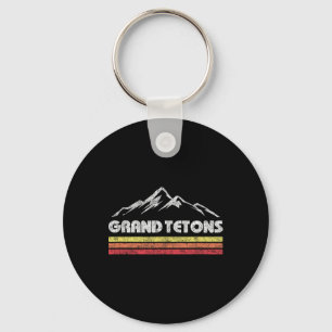 Grand Teton National Park Wyoming Retro Berg R Sleutelhanger