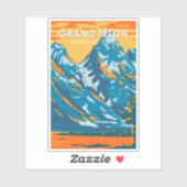 Grand Teton National Park Wyoming Retro Sticker (Vel)