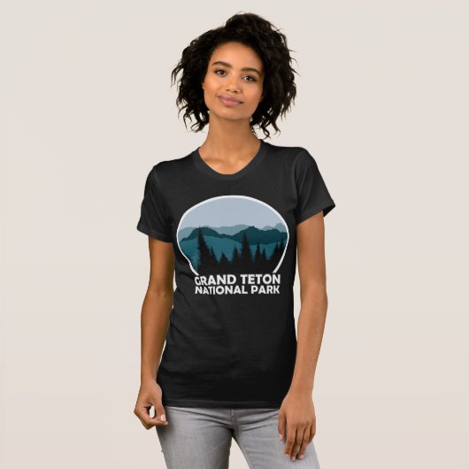 Grand Teton National Park Wyoming  Retro T-shirt (Voorkant volledig)