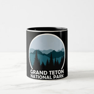 Grand Teton National Park Wyoming  Retro Tweekleurige Koffiemok