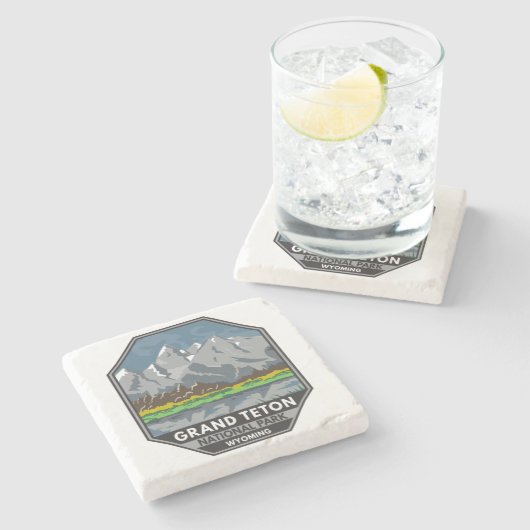 Grand Teton National Park Wyoming  Stenen Onderzetter (Zijkant)