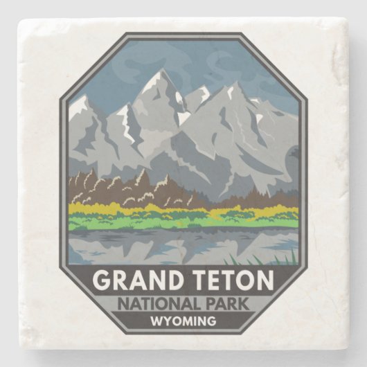 Grand Teton National Park Wyoming  Stenen Onderzetter (Voorkant)