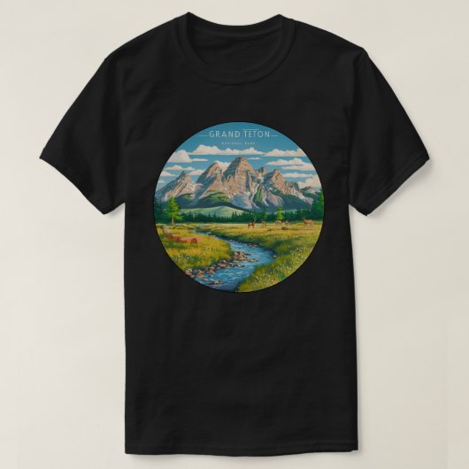 Grand Teton National Park Wyoming T-shirt (Design voorkant)