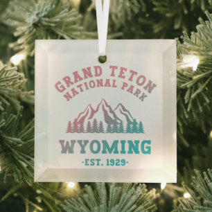 Grand Teton National Park Wyoming USA Gradient Glas Ornament