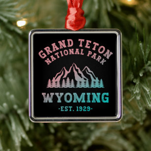 Grand Teton National Park Wyoming USA Gradient Metalen Ornament