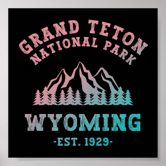 Grand Teton National Park Wyoming USA Gradient Poster (Voorkant)